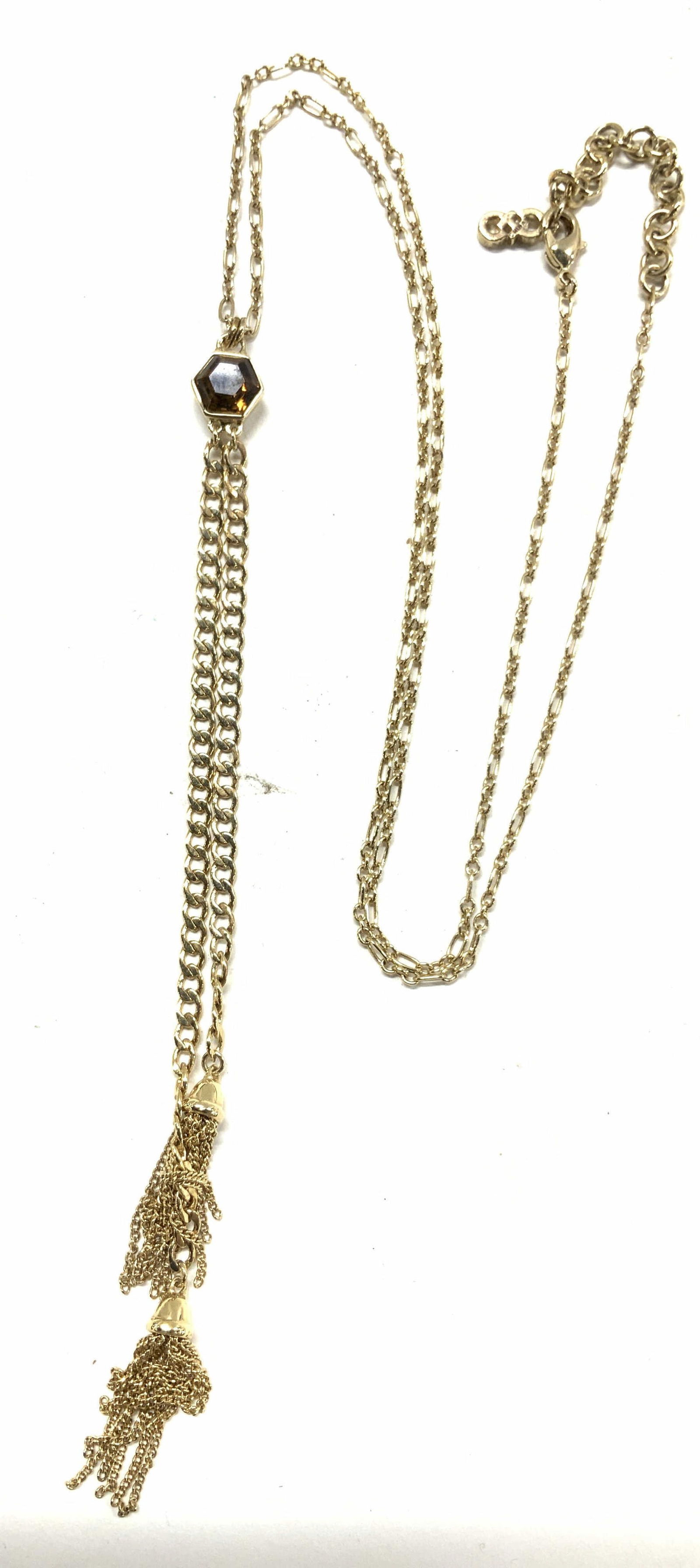 Fancy Gold Tone Chain Tassel Necklace, Box (1 of 6)