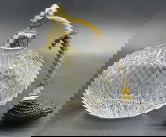 Cut Glass Perfume Atomizer / Fragrance Bottle