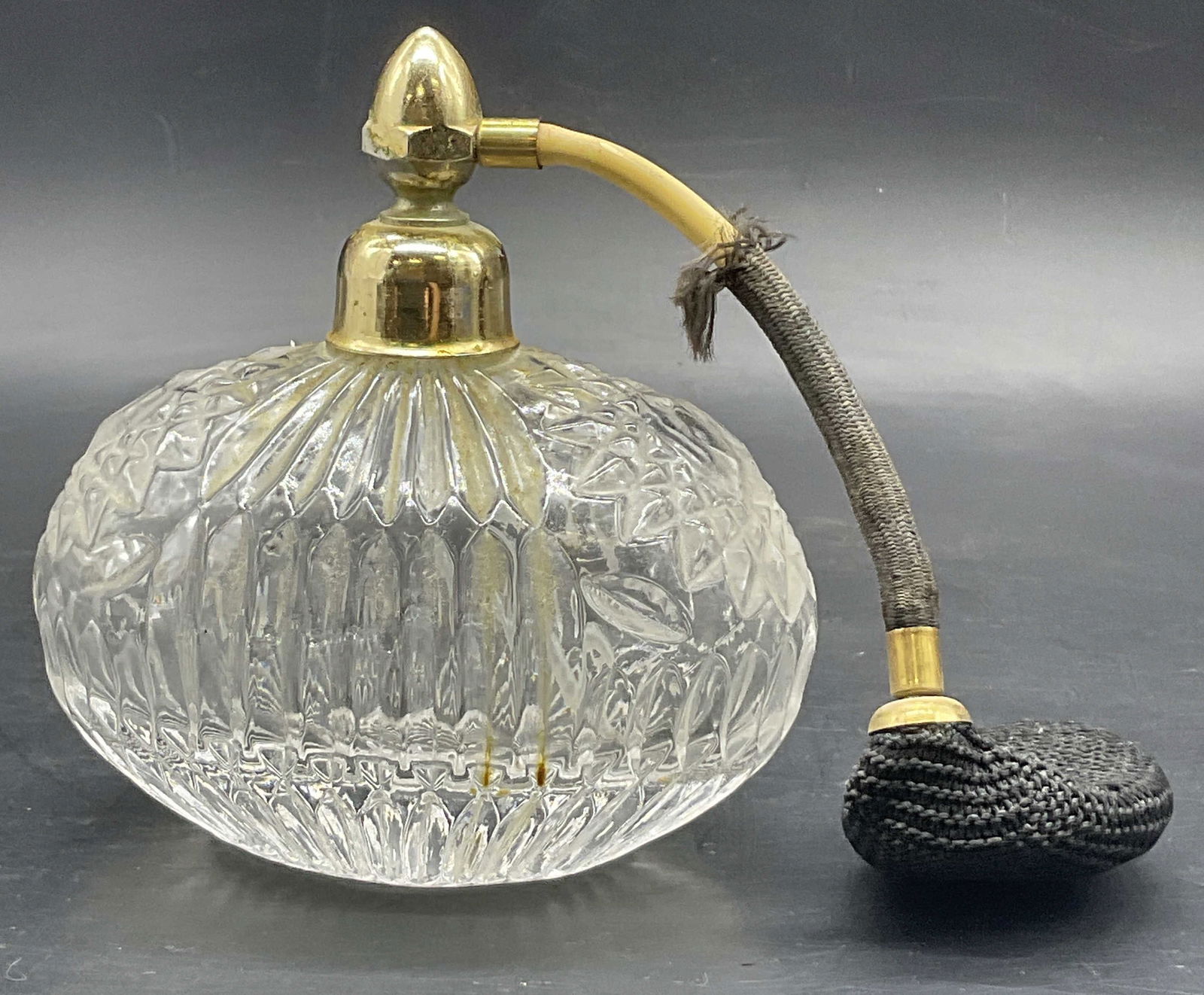 Cut Glass Perfume Atomizer / Fragrance Bottle (1 of 6)