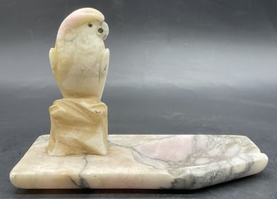 Natural Stone Parrot Figural Trinket Dish