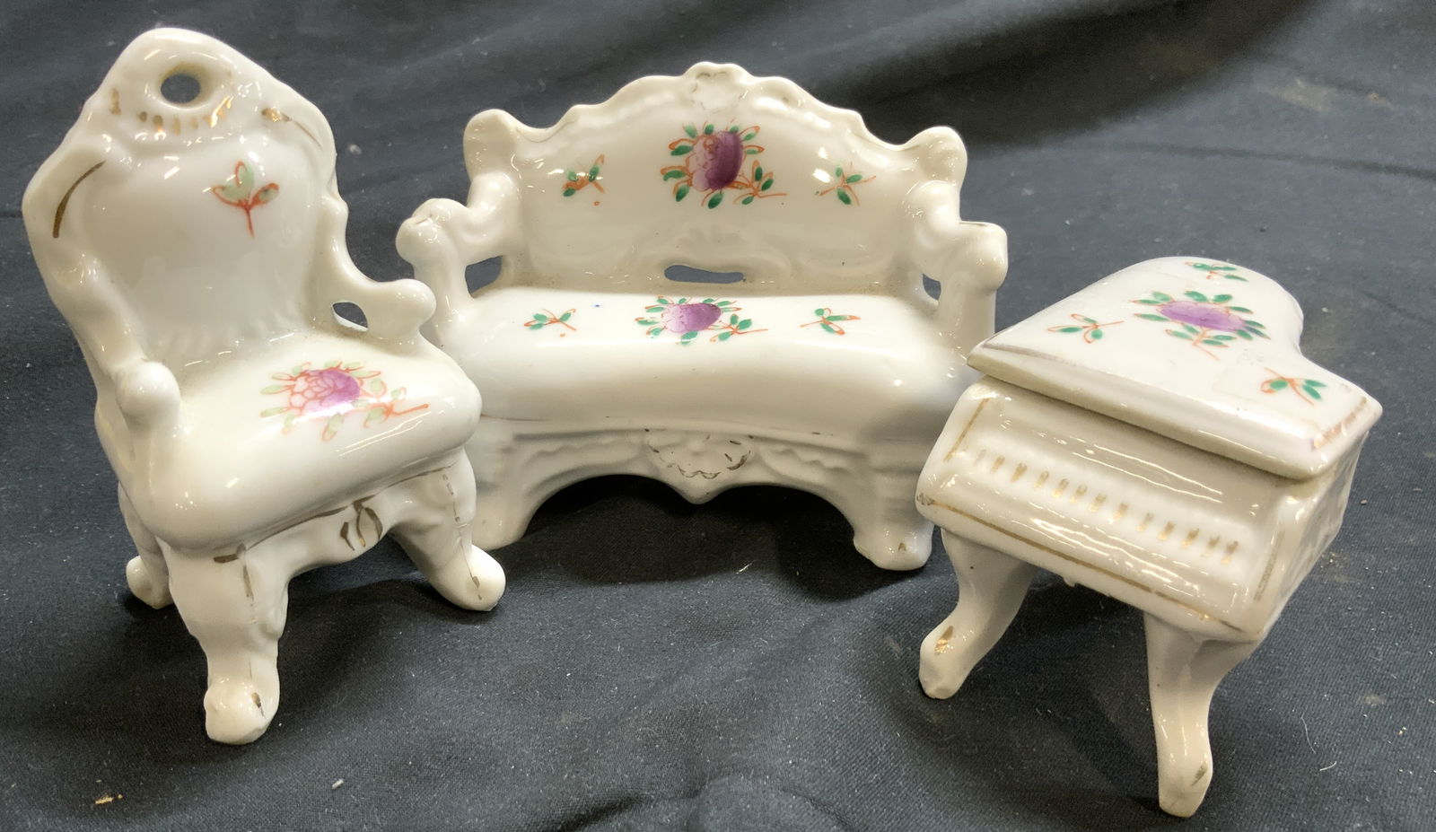 Set 3 Vntg Miniature Porcelain Furniture Set (1 of 7)