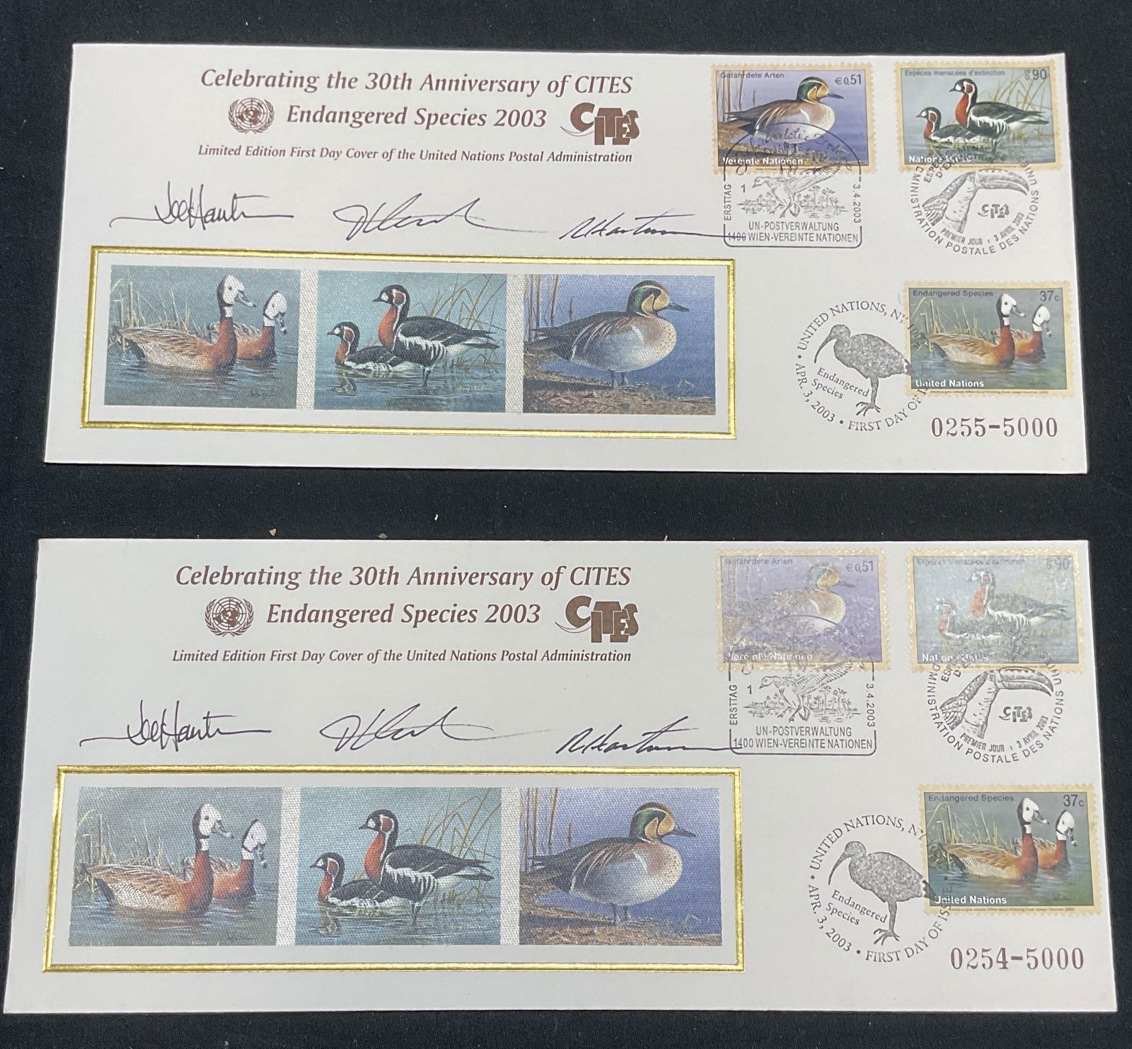 2 Sgnd Endangered Species 1stDay Cover Stamps 2003 (1 of 6)