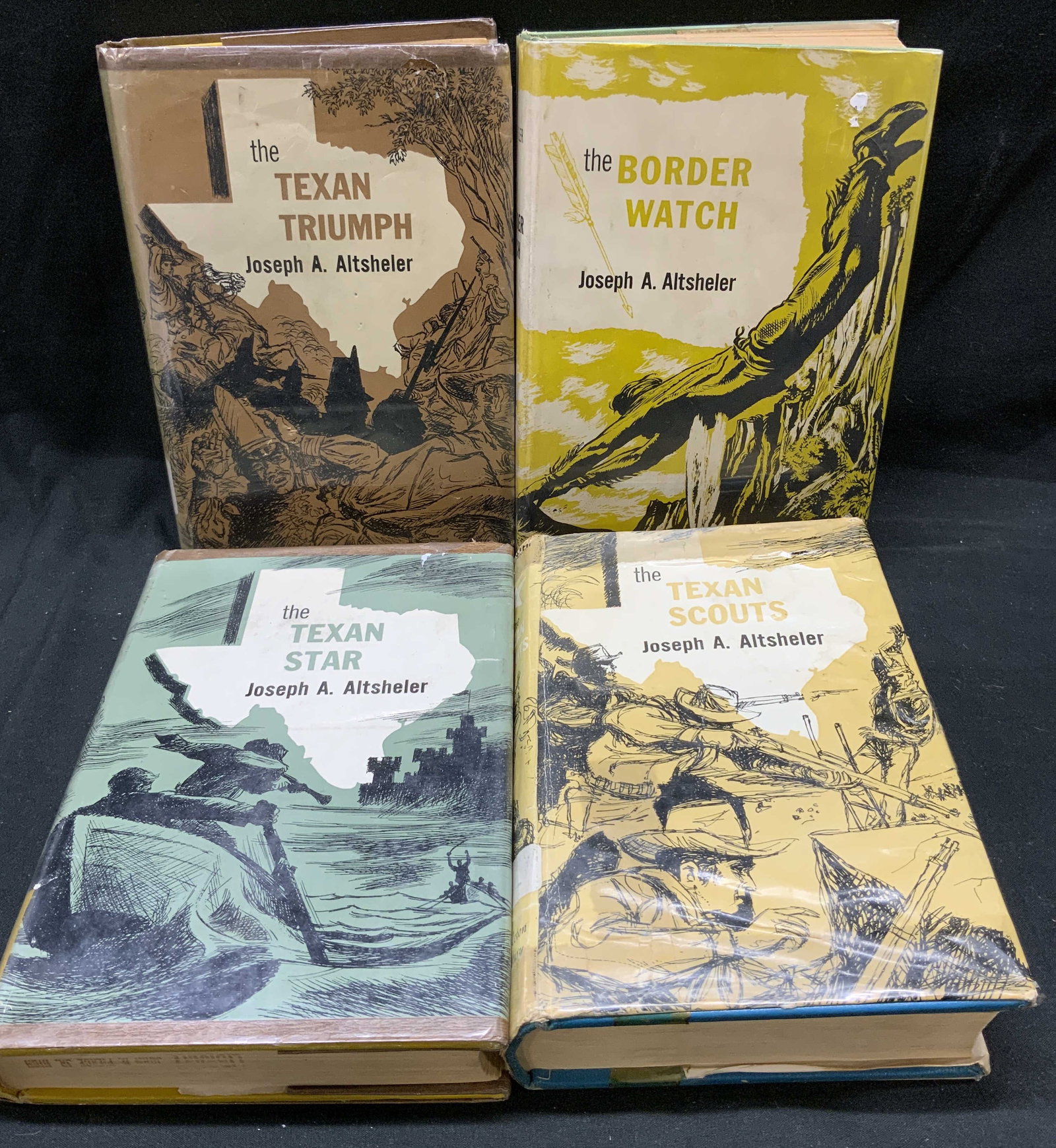 4 Joseph A. Altsheler Illustrated Novels 1940+: 4 Joseph A. Altsheler Illustrated Novels 1940+ 4 Hardcover fiction books by Joseph A. Altsheler. Including, The Border Watch, The Texan Triumph, The Texan Star & The Texan Scouts. Earliest publication