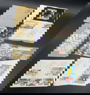 Grp Vintage Stamps & Paper Ephemera, 1975 Asia +: Group Lot Vintage Stamps & Paper Ephemera. Includes Asia, India, and other countries. Lot includes stamps, envelopes, and paper ephemera. Some dates include 1975, 1983, and so on. Envelope dated