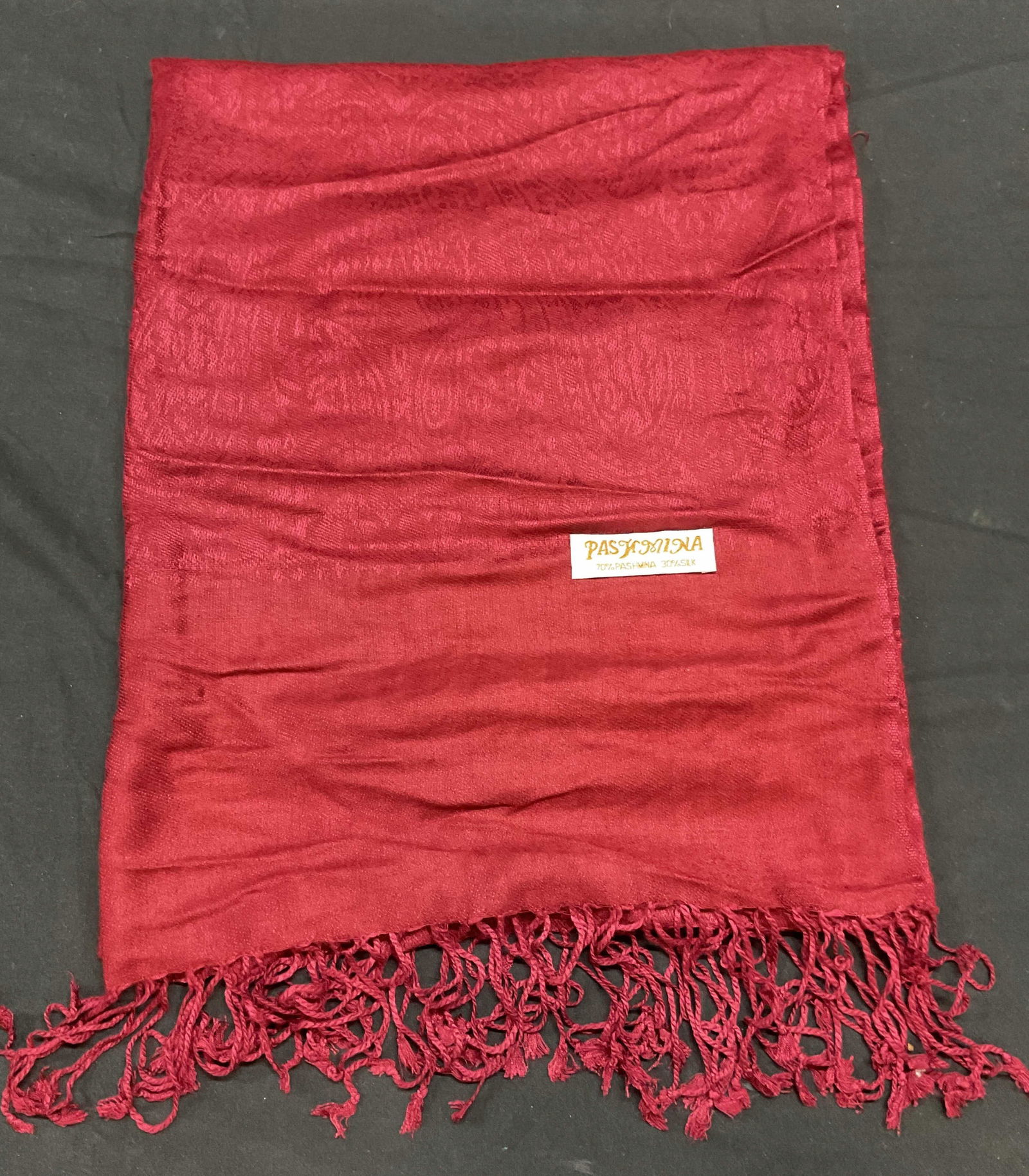 Pashmina Red Paisley Silk Blend Scarf NWOT (1 of 6)
