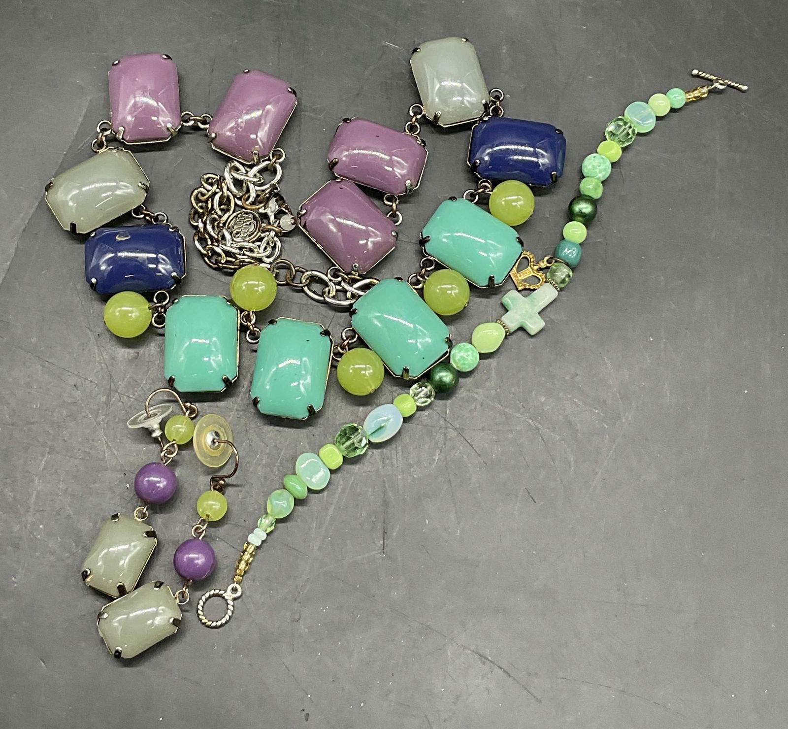 Chunky Statement Necklace, Earrings, & Bracelet (1 of 8)