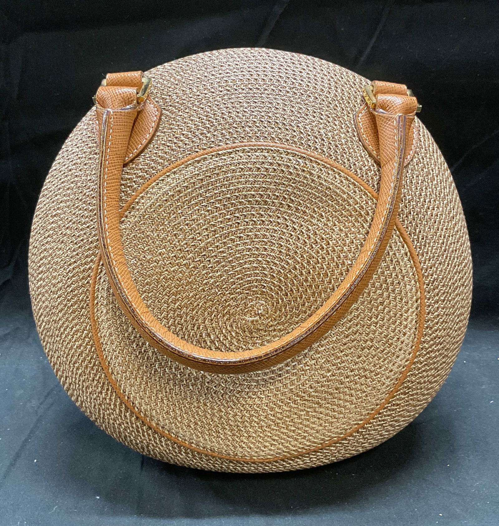 Eric Javits Tan Woven Straw Handbag (1 of 7)