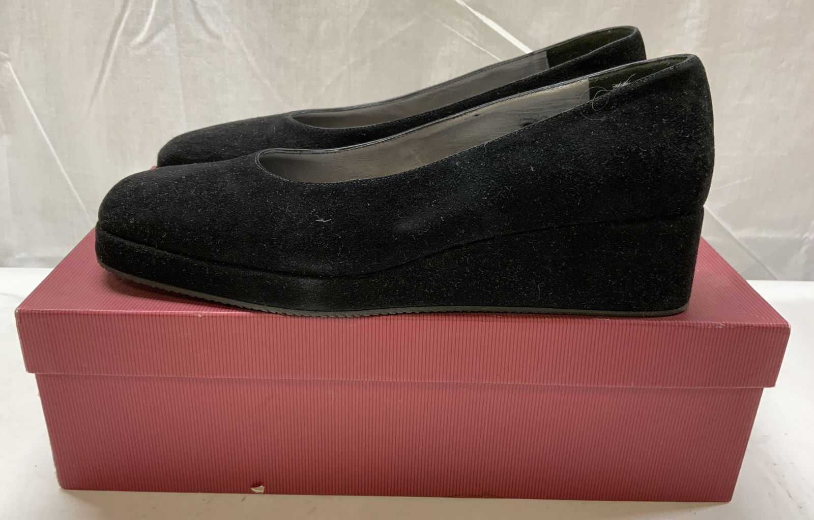 Bruno Magli Black Suede Wedge Heels ITALY NIB (1 of 8)