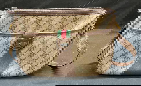 Vintage Gucci Monogram Canvas Handbag Italy