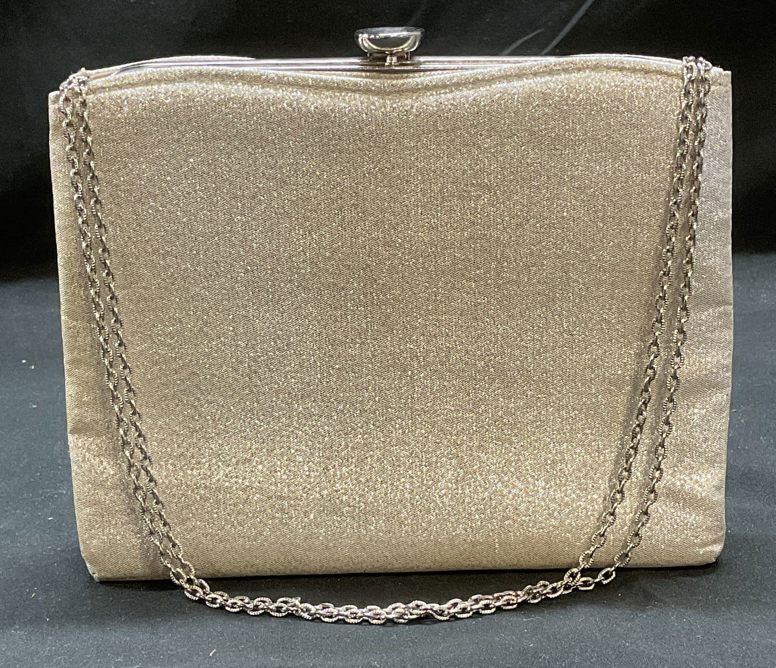 Metallic Silver Woven Evening Handbag (1 of 6)