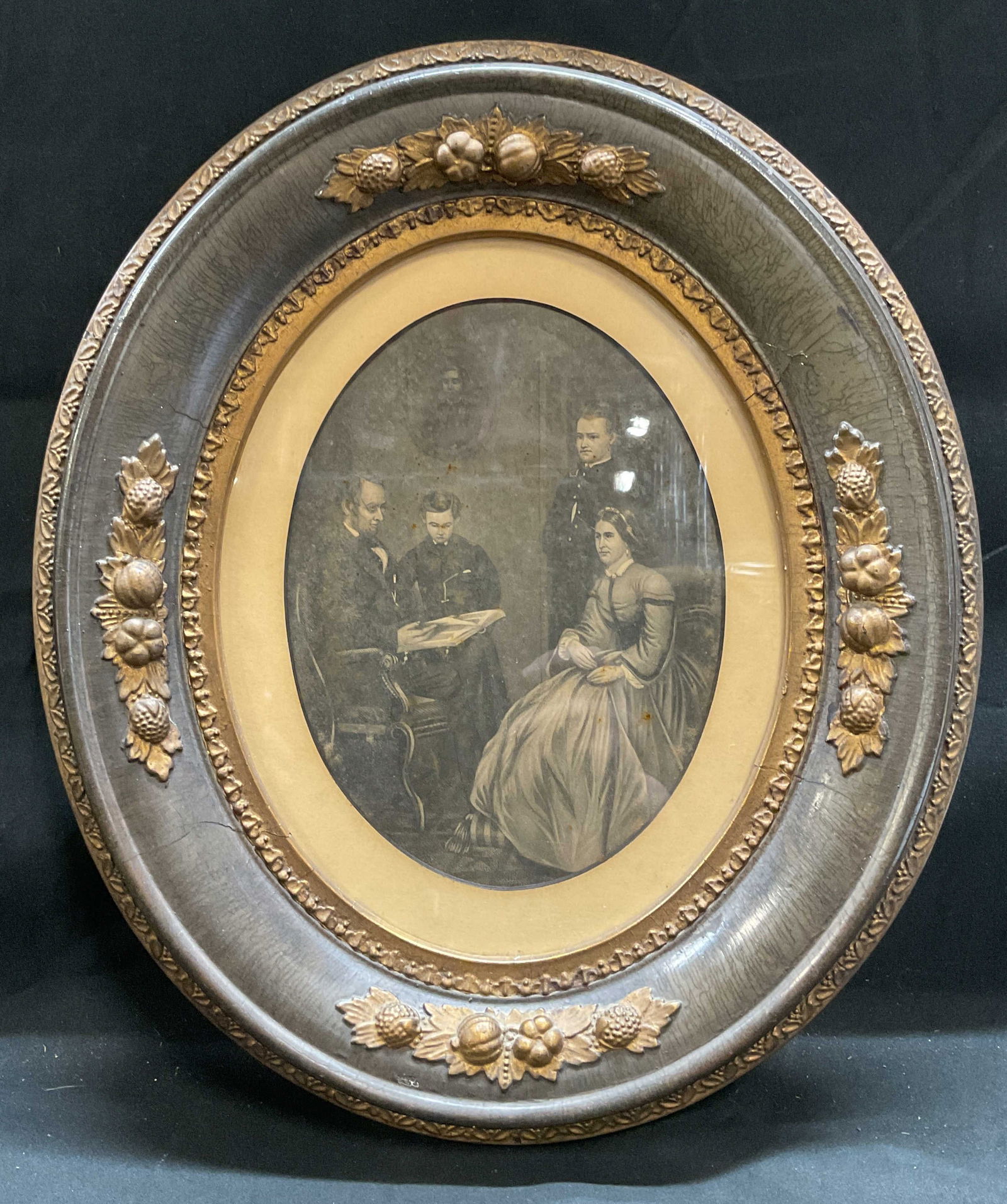 Framed Antique Lincoln Family Etching (1 of 6)