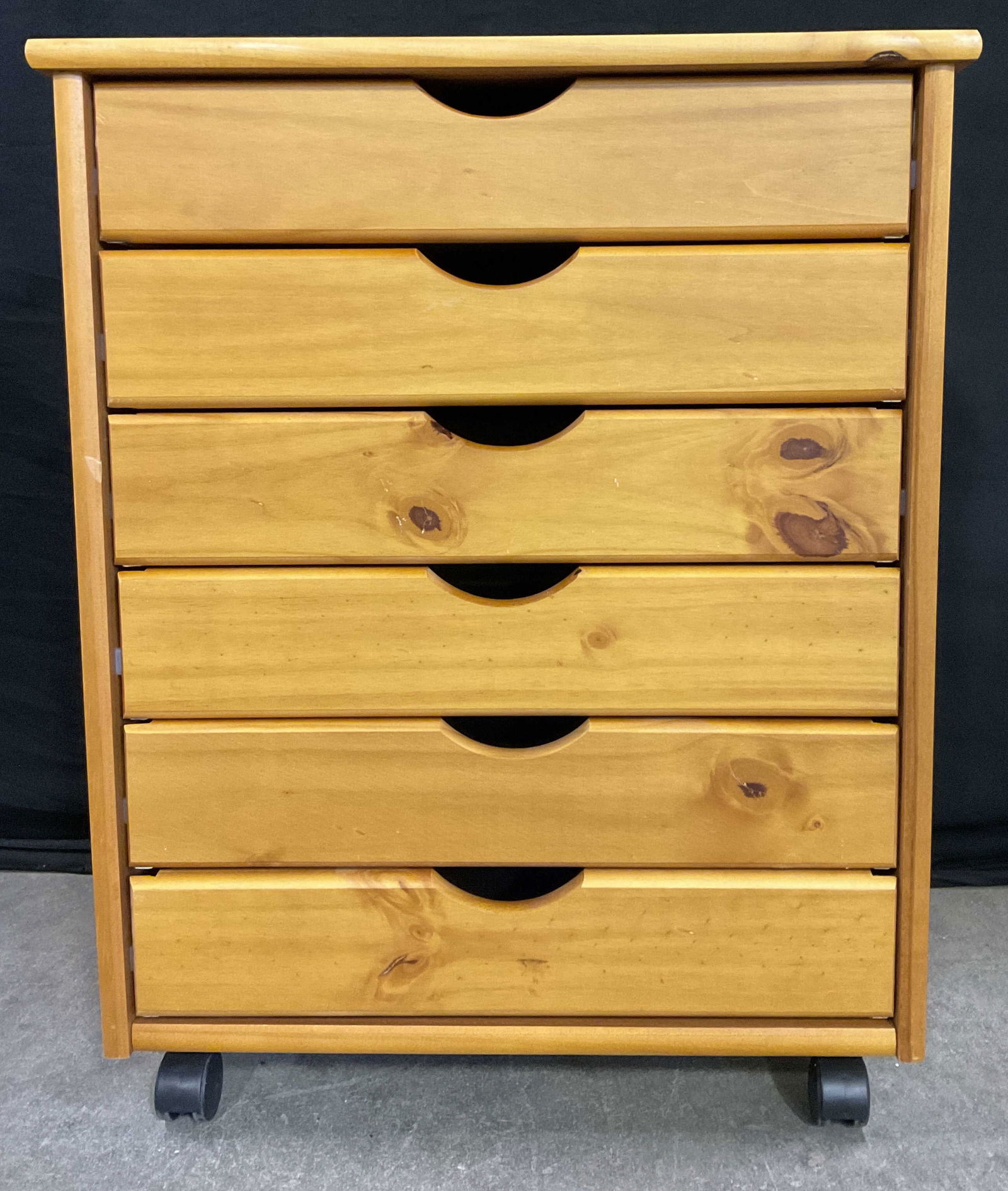 ADEPTUS Wooden Six Drawer Roll Cart Side Table (1 of 7)