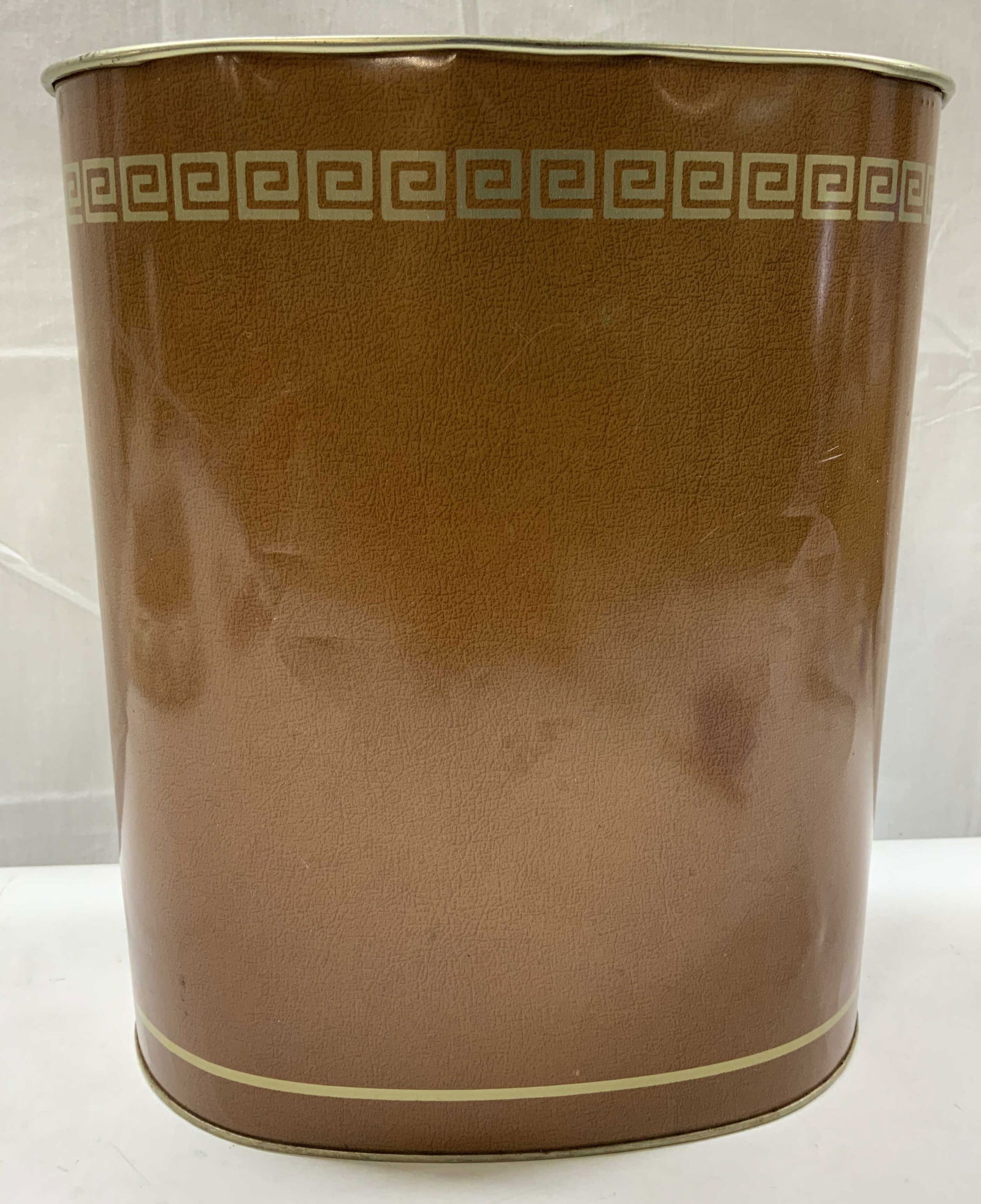 CHEINCO MCM Greek Key Metal Waste Basket USA (1 of 6)