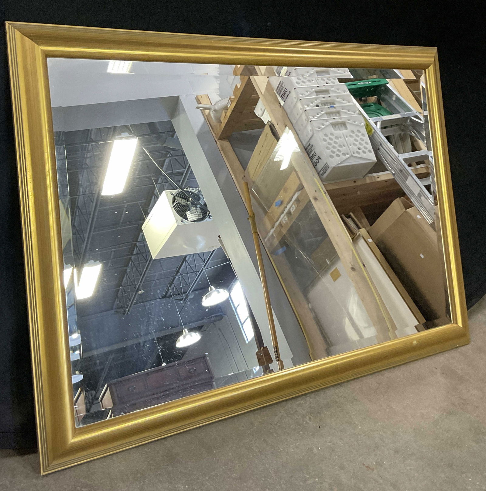 Vintage Gilt Wood Rectangular Wall Mirror (1 of 7)