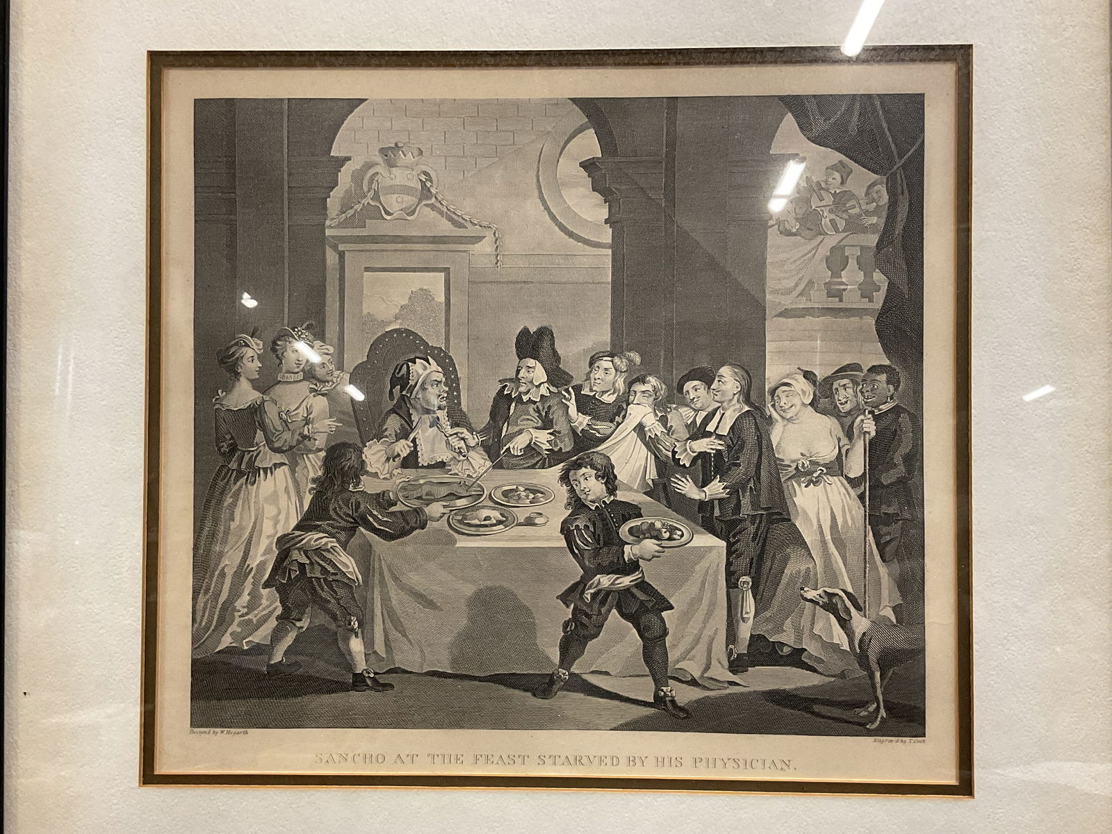 Framed Hogarth Sancho At Feast Engraving (1 of 6)