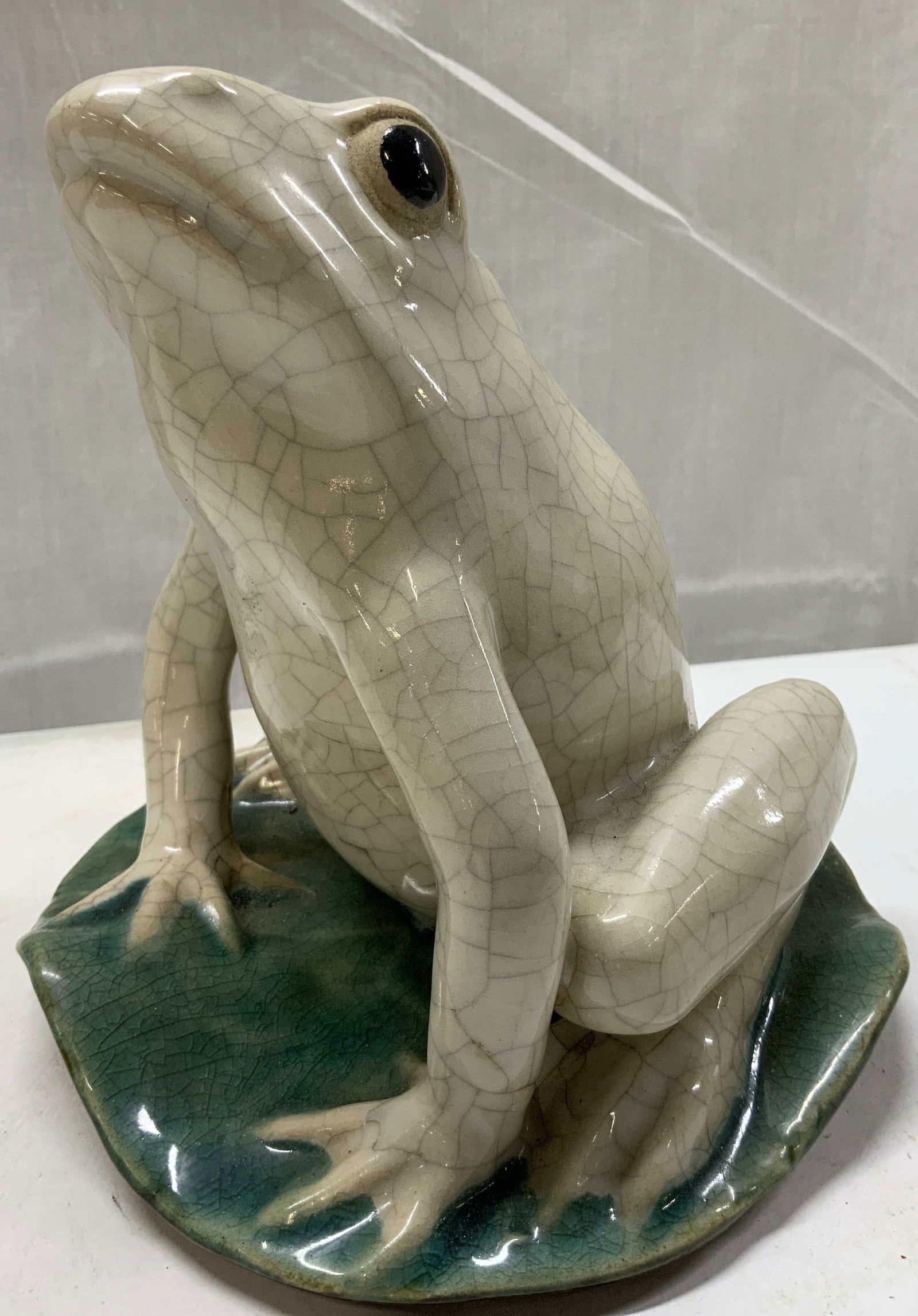 Frog on Lily Pad Ceramic Figurine (1 of 7)