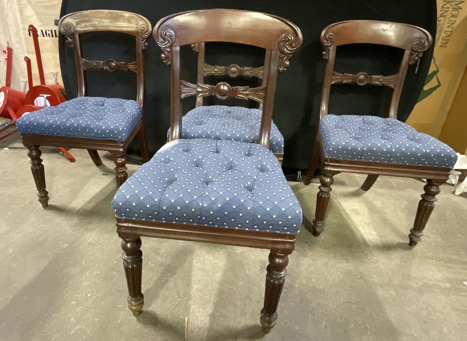 Set 4 Vintage Regency Style Dining Chairs (1 of 8)