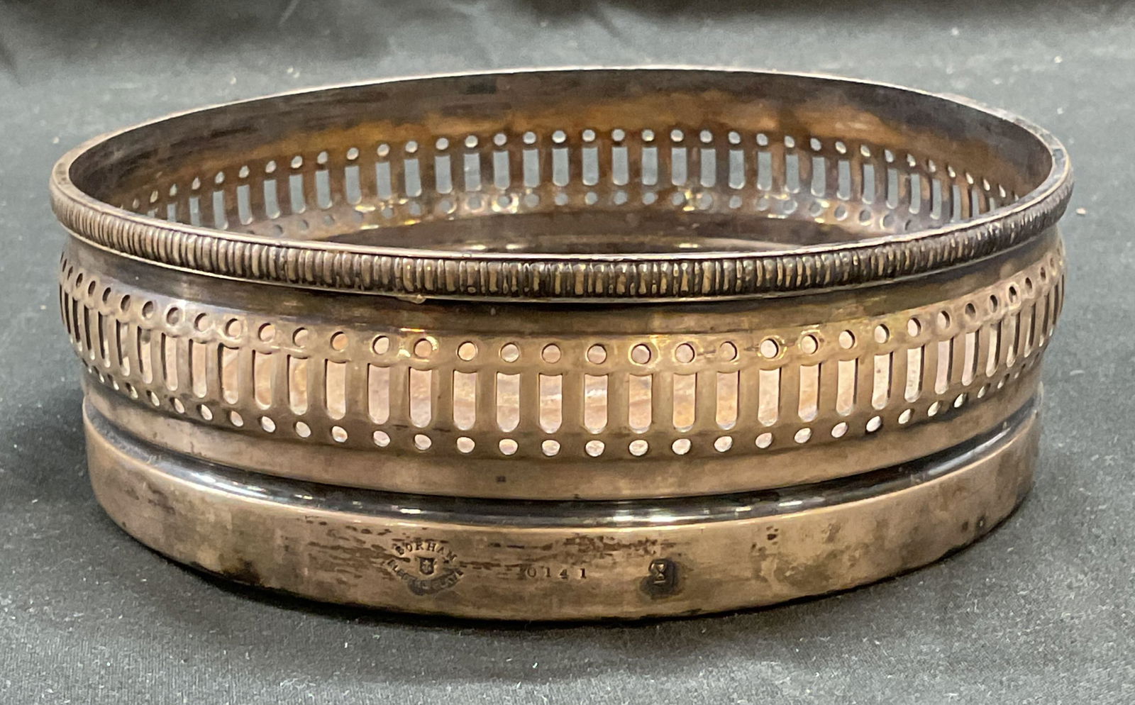 Vintage GORHAM Silver Plated Bottle Coaster (1 of 6)