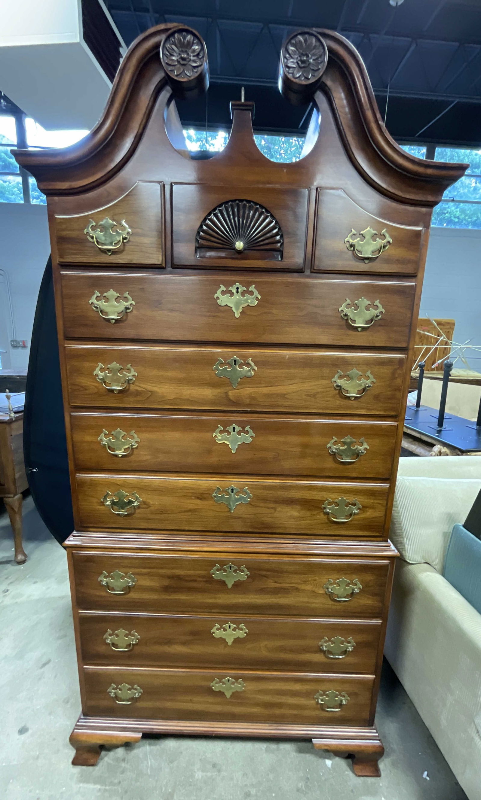 Queen Anne Style Centennial Cherry Highboy Dresser (1 of 11)