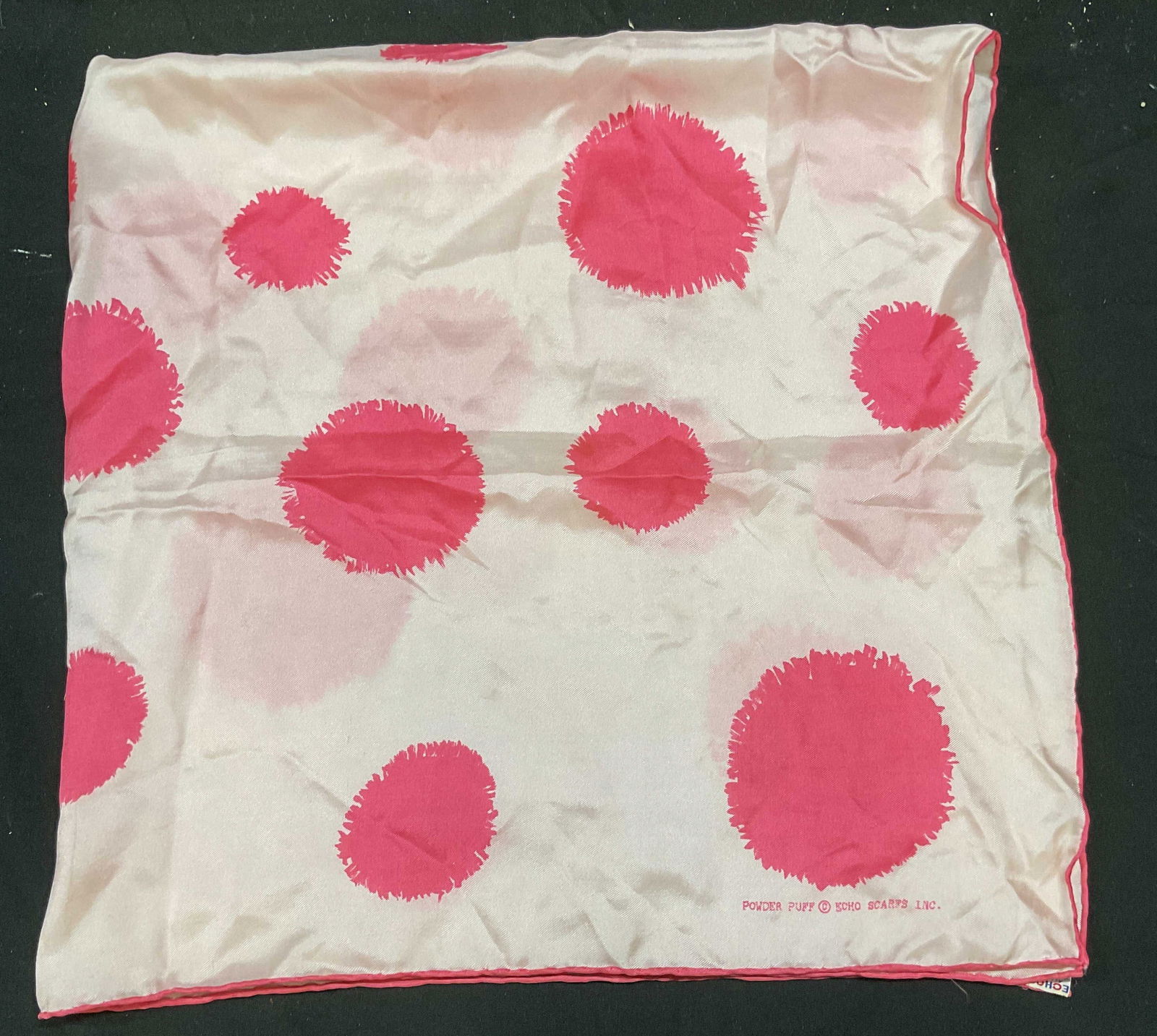 Vintage Echo Powder Puff Pink Silk Scarf (1 of 6)