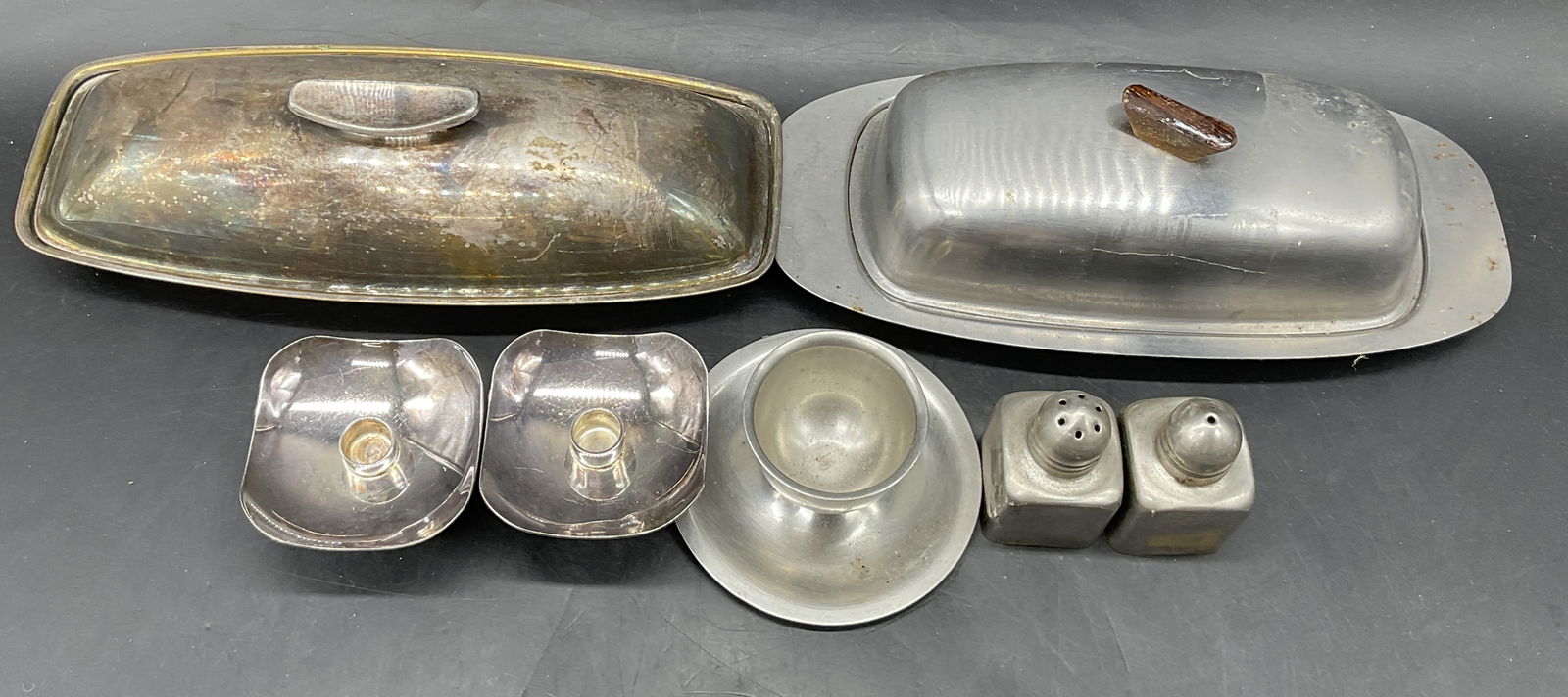 7 Vintage Silver Tn Metal & Silverplate Tableware (1 of 8)