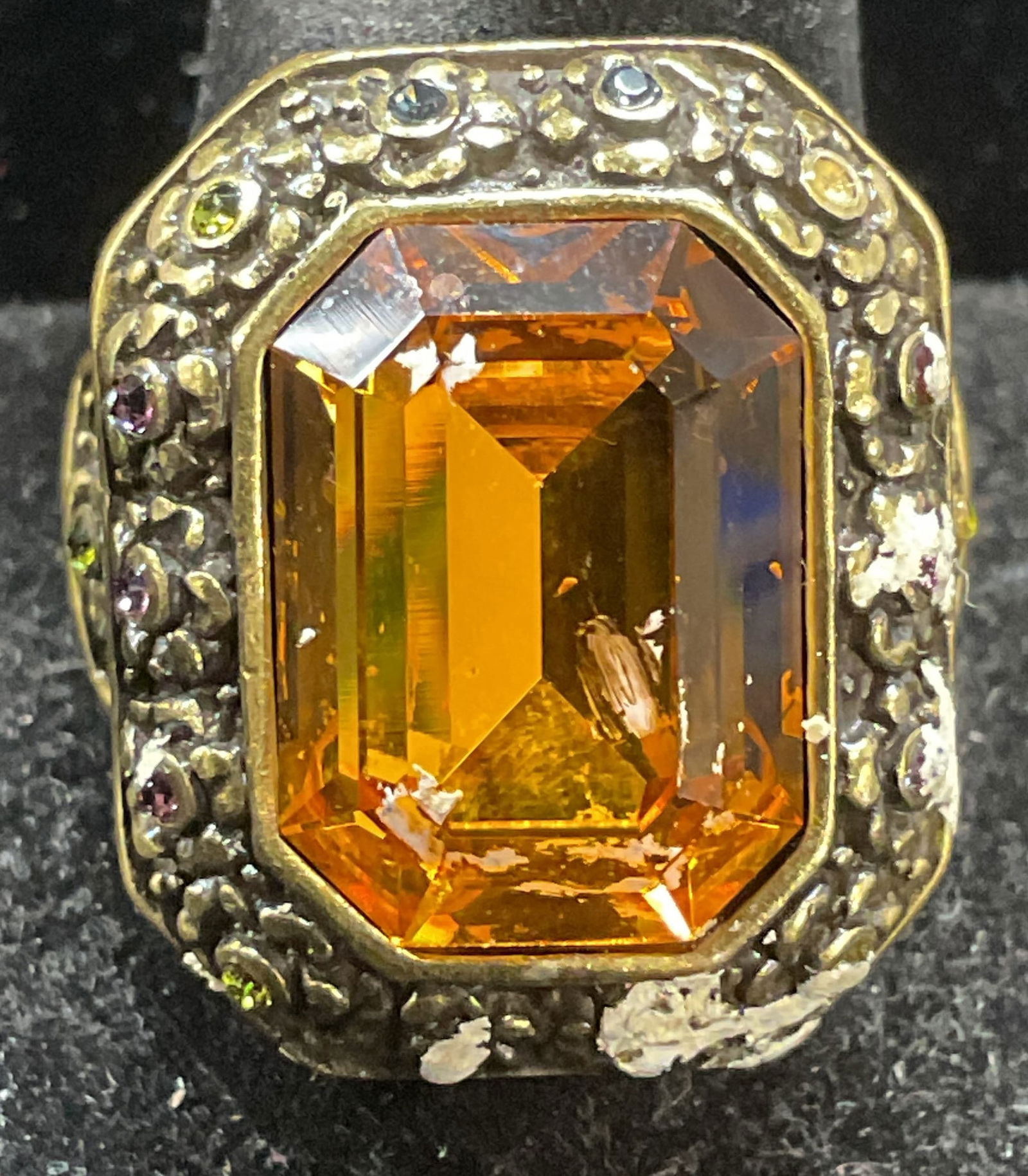 Heidi DAUS Gold Tone Crystal Cocktail Ring (1 of 6)