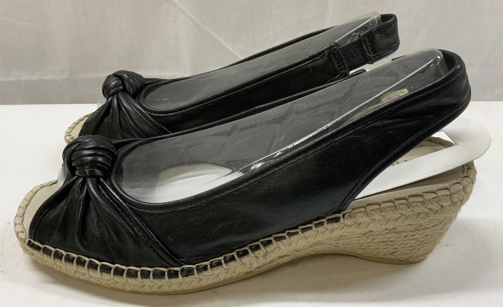 Tignanello Black Leather Espadrille Sandals (1 of 6)