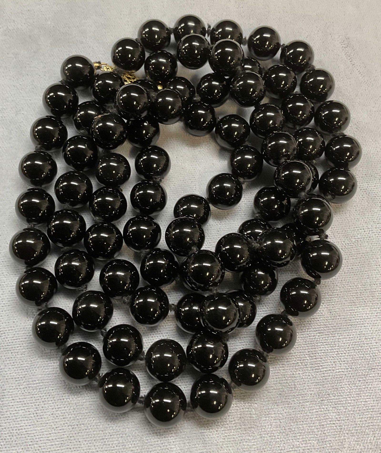 Vintage Black Onyx Beaded Necklace (1 of 6)