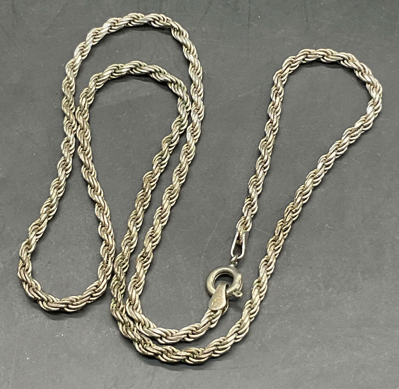 Vntg Italian Sterling Silver Rope Chain Necklace (1 of 7)