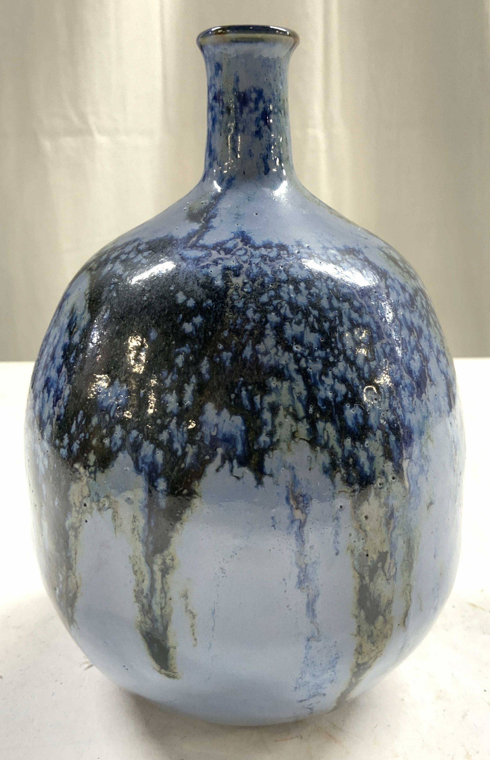 JOEL Signed Handmade Ceramic Vase Blue (1 of 7)