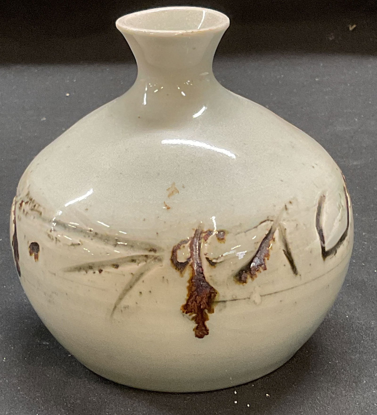 Signed Vintage Handmade Green Ceramic Vase (1 of 6)