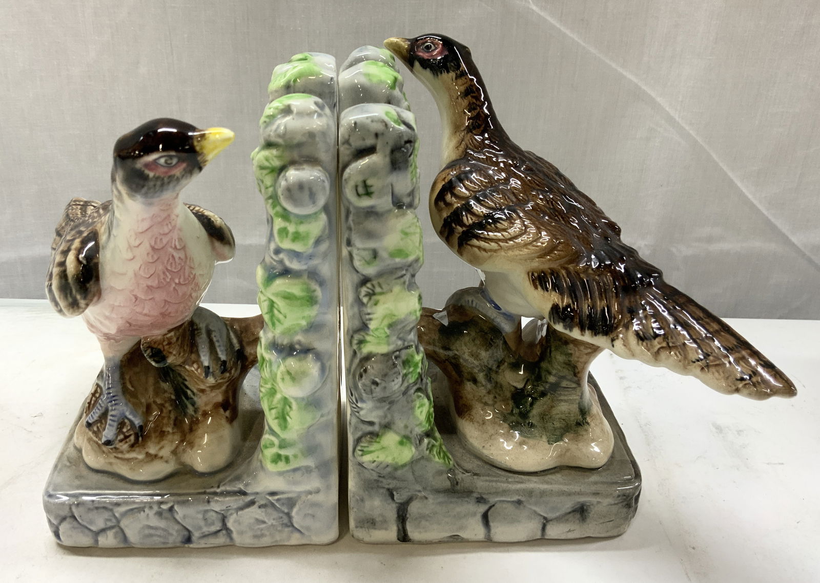 Vntg Ceramic Pheasants Bird Bookends JAPAN (1 of 7)