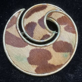 Vintage Lisner Faux Fur Swirl Brooch
