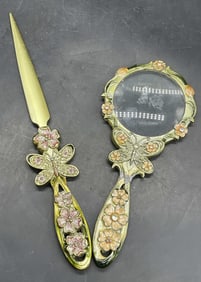 Vintage Butterfly Magnifying Glass & Letter Opener