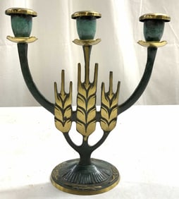 Vintage Judaica Brass Menorah ISRAEL