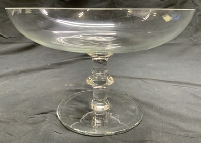Vtg Crystal Pedestaled Bowl Vessel Centerpiece