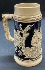 Signed Vtg German Stoneware Beer Stein