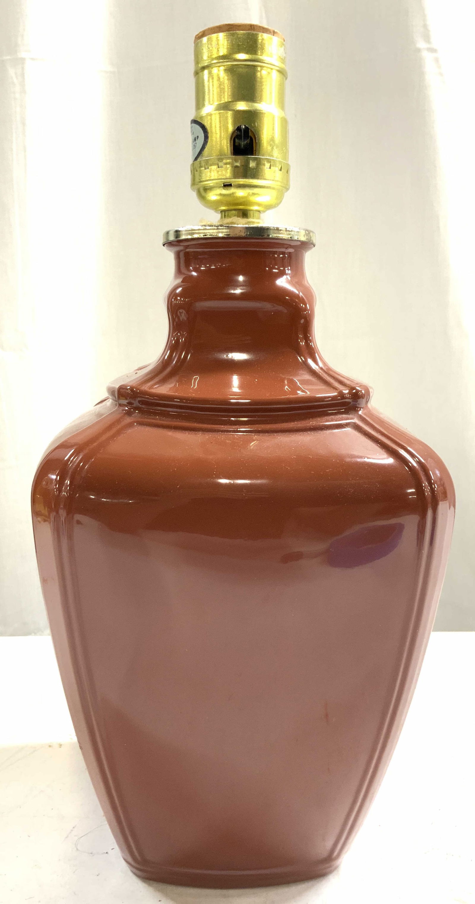 UL Vintage Glass Table Lamp Brown (1 of 6)