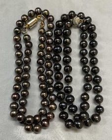 Lot 2 Vtg Costume Tahitian Pearl Necklaces