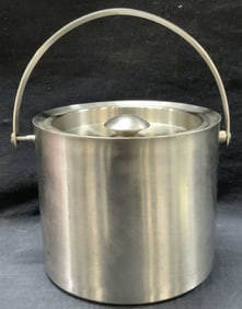 Vintage Metal Ice Bucket W Carry Handle