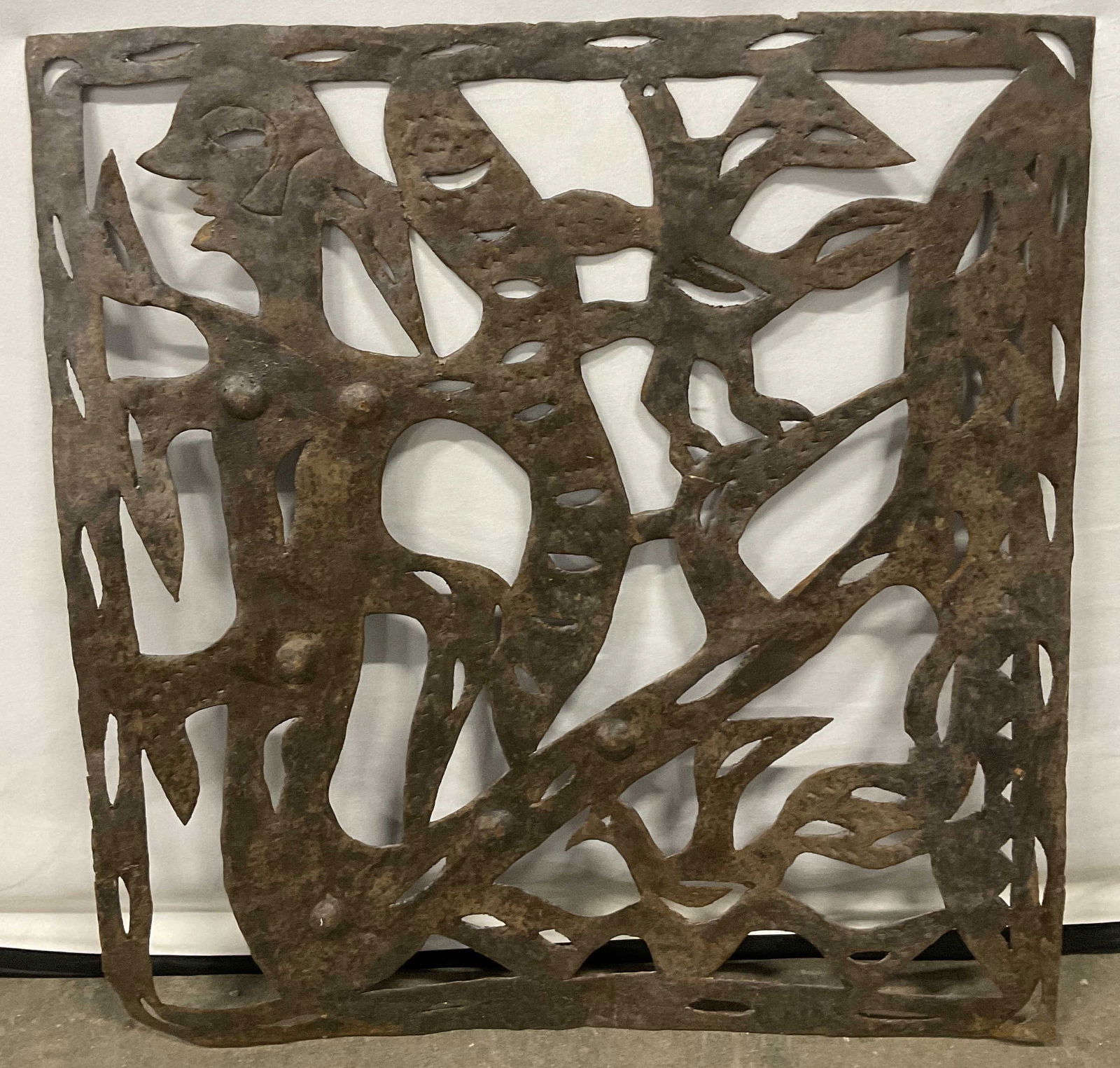 Vintage Cut Metal Figural & Birds Wall Panel (1 of 10)