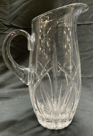 Cut Crystal Pitcher Vessel W Handle