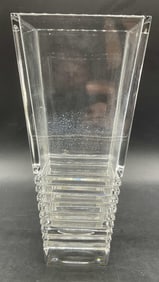 TIFFANY & CO. Signed Ribbed Crystal Vase