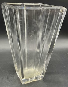 ROSENTHAL GERMANY Signed Vertical Rib Crystal Vase