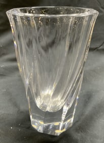 ORREFORS Scalloped Art Glass Crystal Vase Vessel