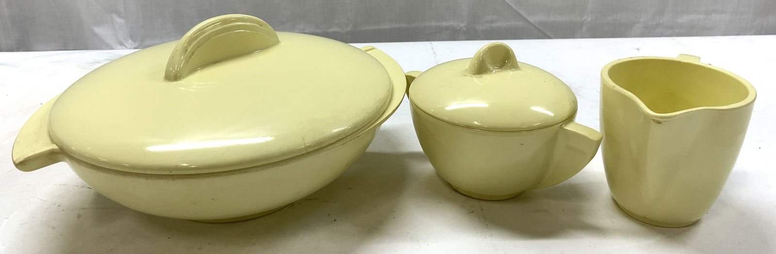 BOONTON Yellow Creamer & Sugar Bowl W Serving Dish (1 of 7)