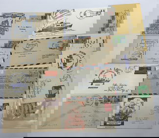 12 Vntg Illustr Voyage Ship Covers/Stamps 1930+