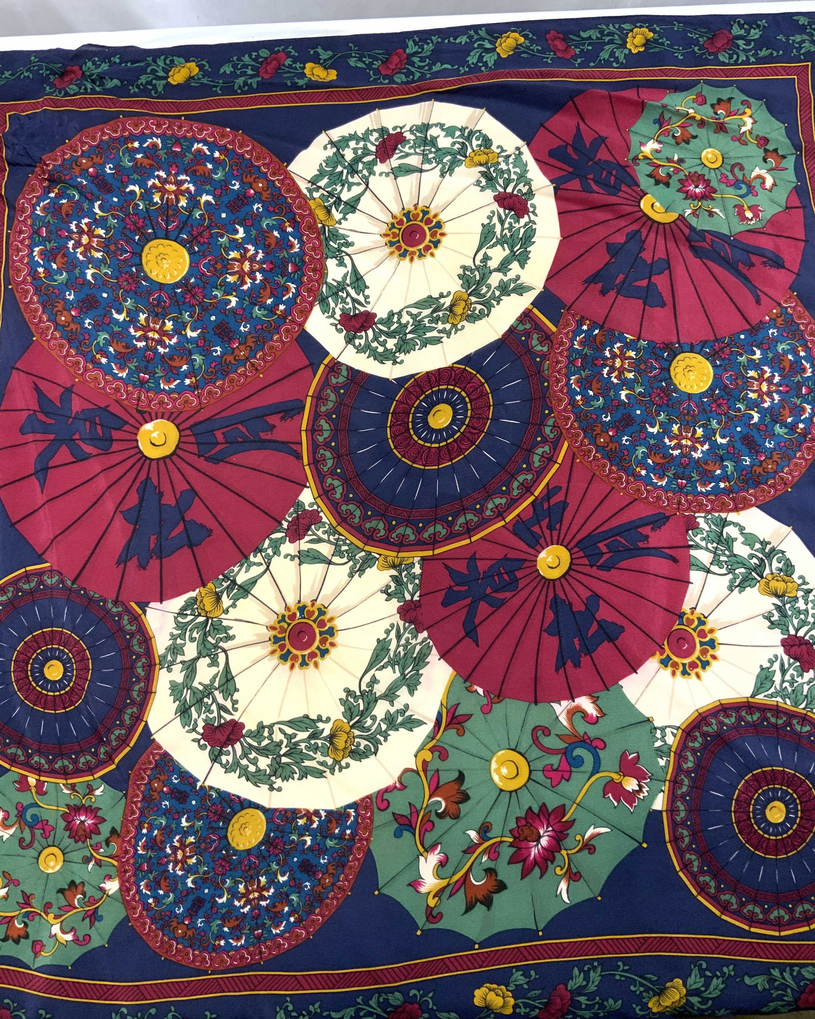ECHO Floral Parasol Medallion Silk Scarf (1 of 9)
