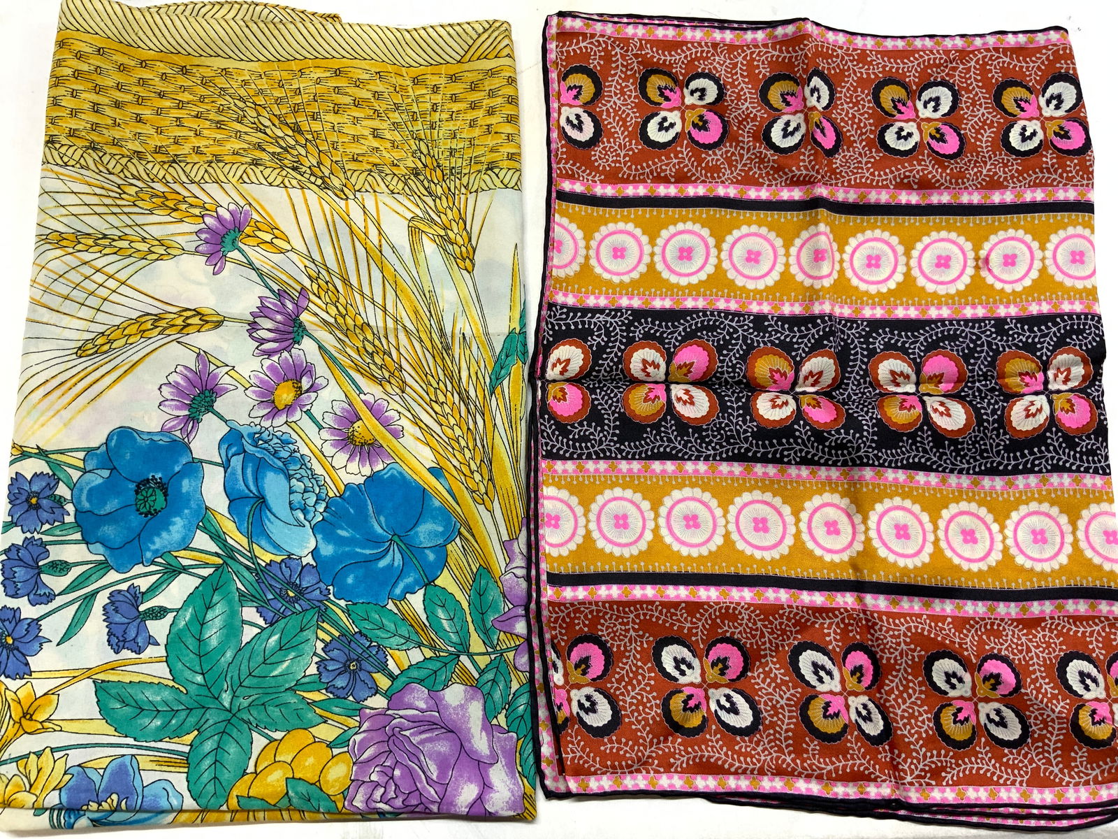 2 Fruit&Floral Silk Scarfs SALLYGEE JAPAN+ (1 of 9)