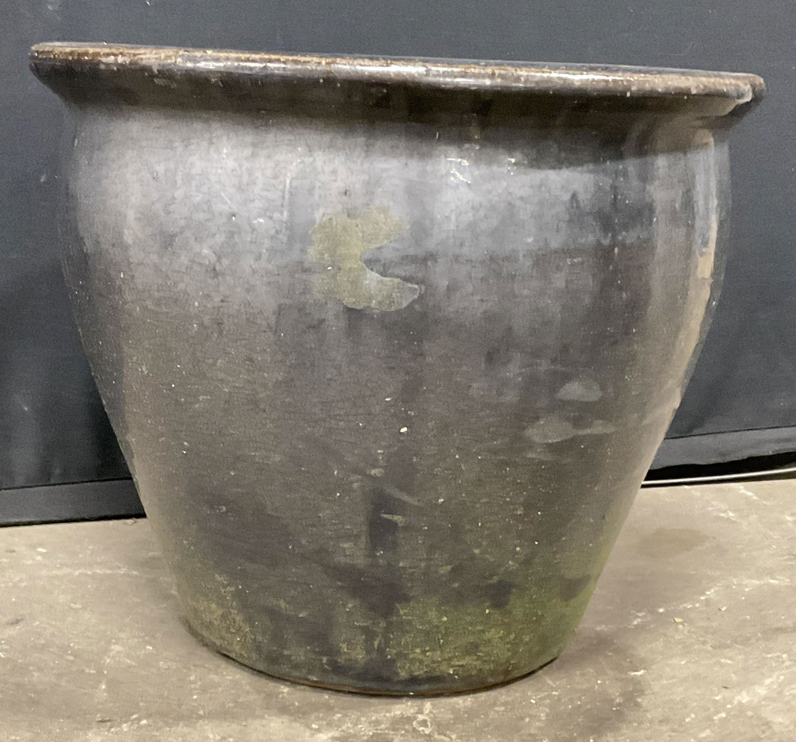 Vintage Blue Glazed Pottery Planter (1 of 9)